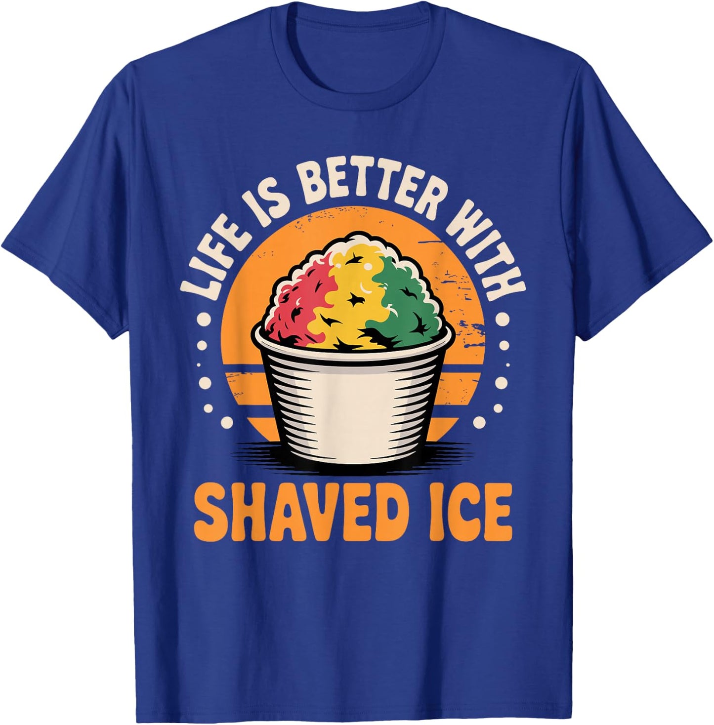 Funny Shaved Ice Art Women Kids Snow Cone Shaved Ice T-Shirt - T-Shirt | Royal