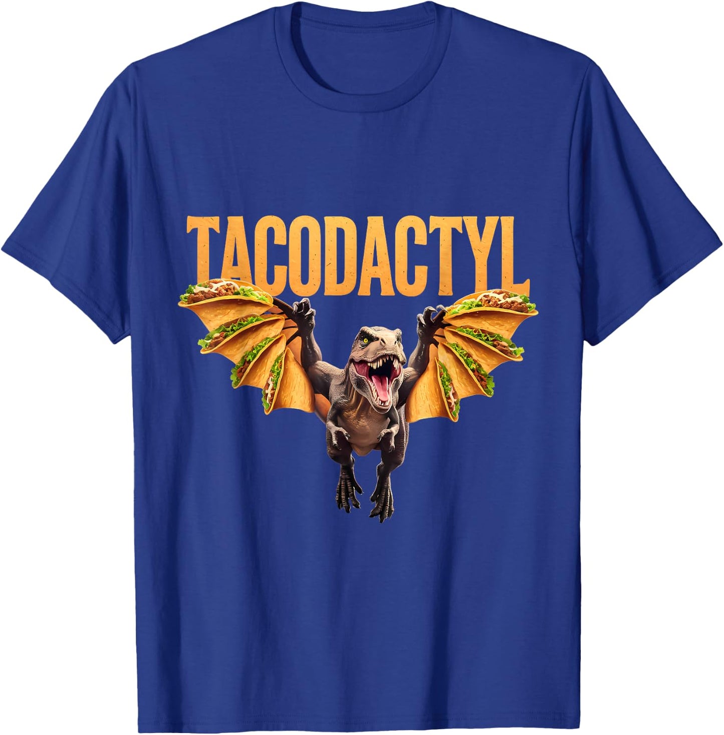 Taco Dino T-Rex Mexican Food Funny Taco Dinosaur T-Shirt - T-Shirt | Royal