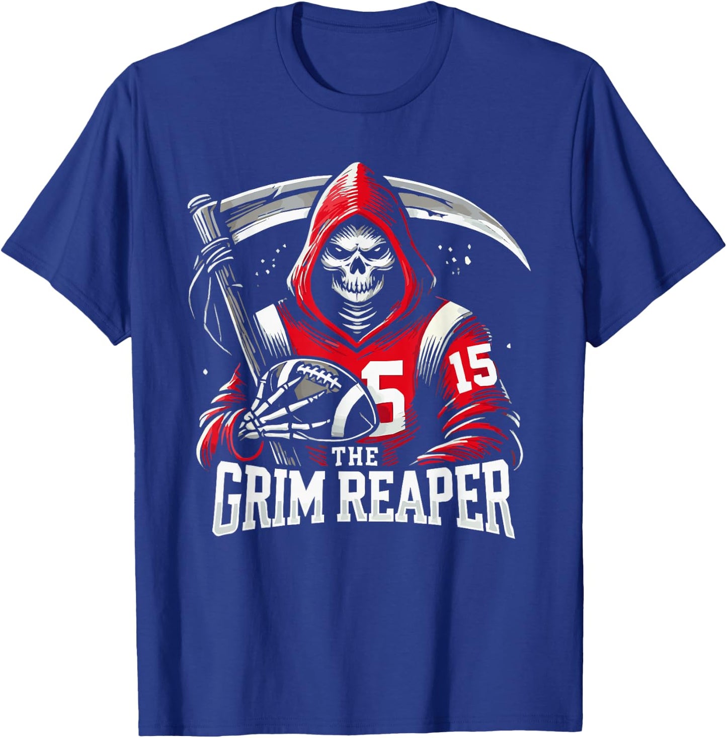 The Grim Reaper Football Player 15 T-Shirt - T-Shirt | Royal