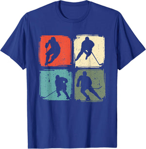 Ice Hockey Player Vintage Motif , black T-Shirt - T-Shirt | Royal