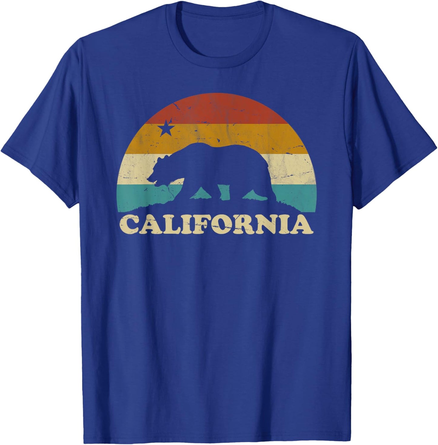 Flagge Kalifornien Retro Vintage Bär 70er Jahre T-Shirt - T-Shirt | Royal