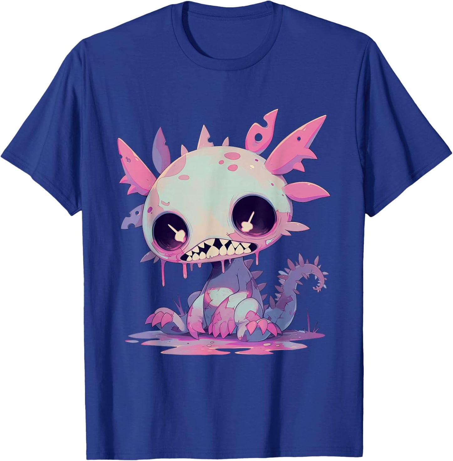 Kawaii Pastel Goth Creepy Cute Zombie Axolotl T-Shirt - T-Shirt | Royal