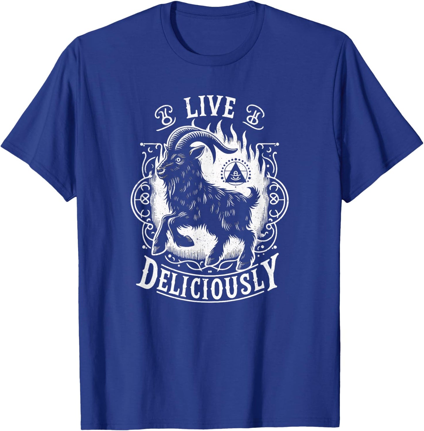 Vintage Witch Horror Goth Occult Live Deliciously T-Shirt - T-Shirt | Royal