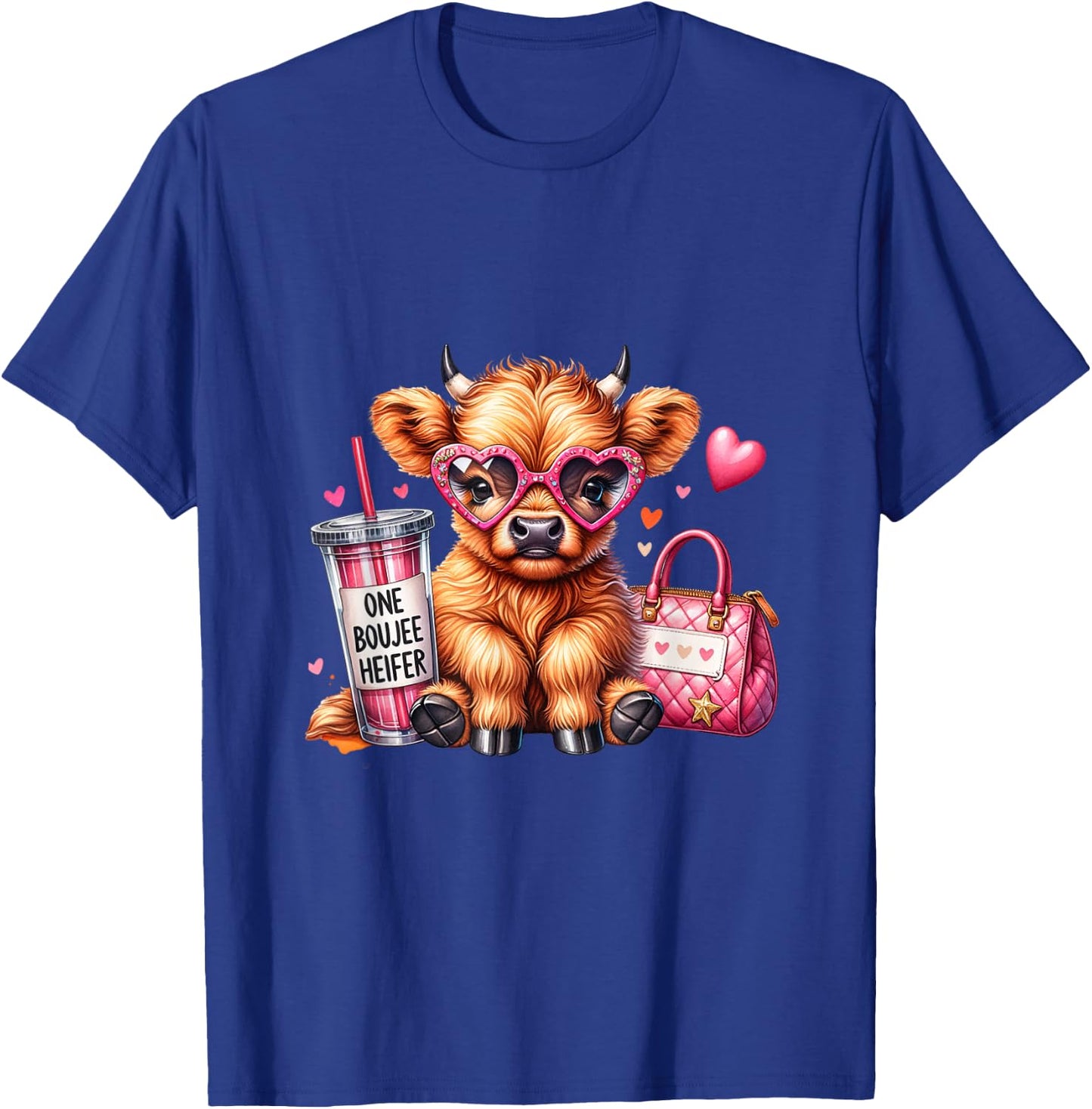 One Boujee Heifer Highland Cow T-Shirt - T-Shirt | Royal