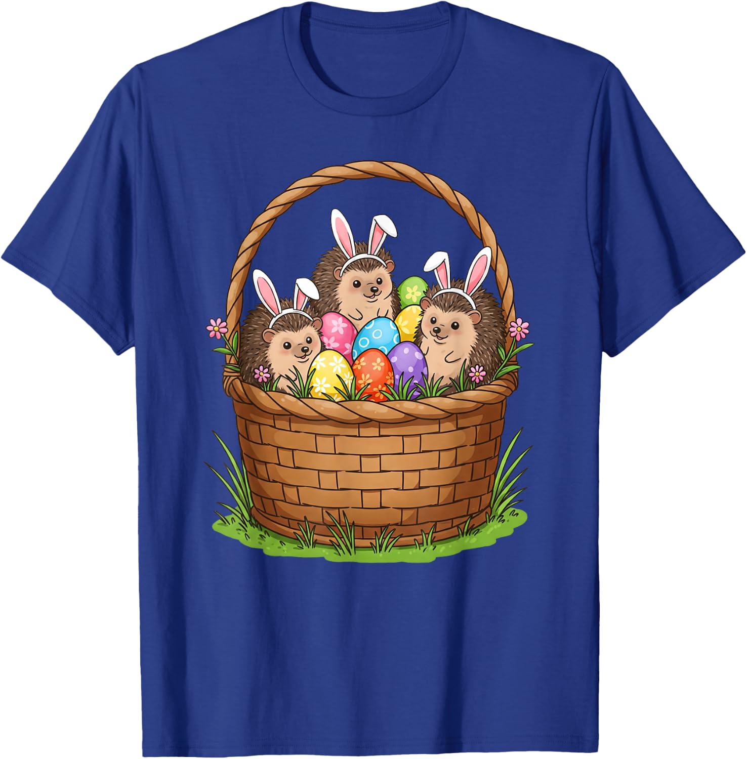 Hedgehog Bunny Easter Basket Egg Easter Day Kids T-Shirt - T-Shirt | Royal
