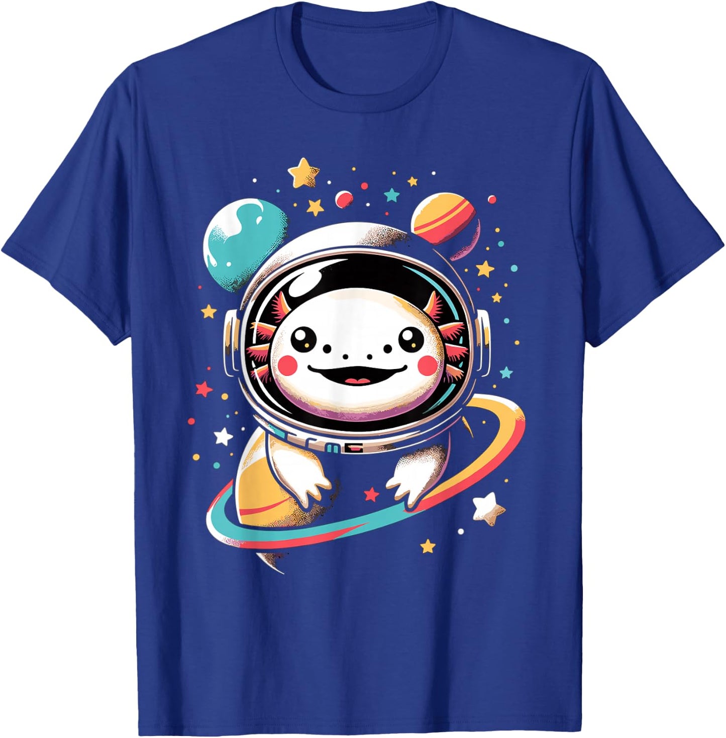 Cute Space Axolotl Kawaii Anime Space T-Shirt - T-Shirt | Royal
