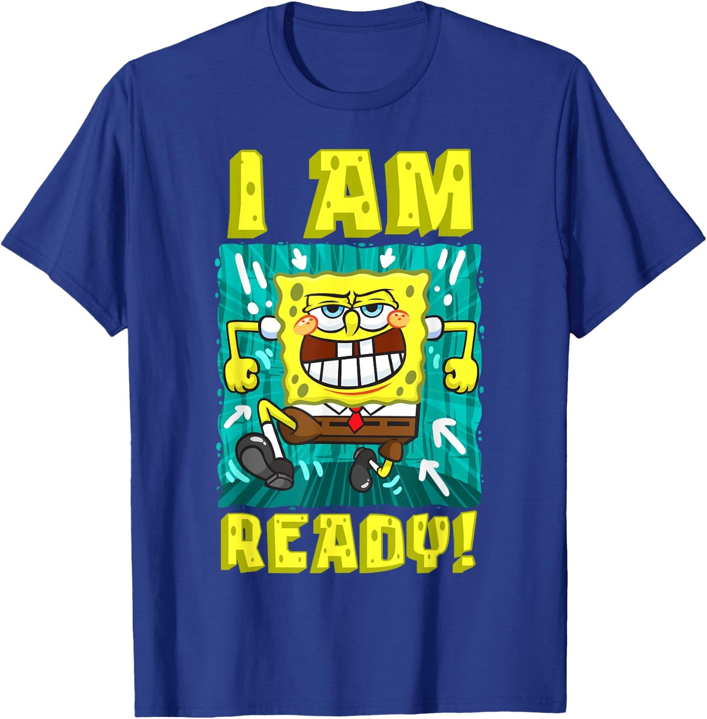 Mademark x SpongeBob SquarePants - SpongeBob I Am Ready Funny SpongeBob Running and Ready T-Shirt - T-Shirt | Royal