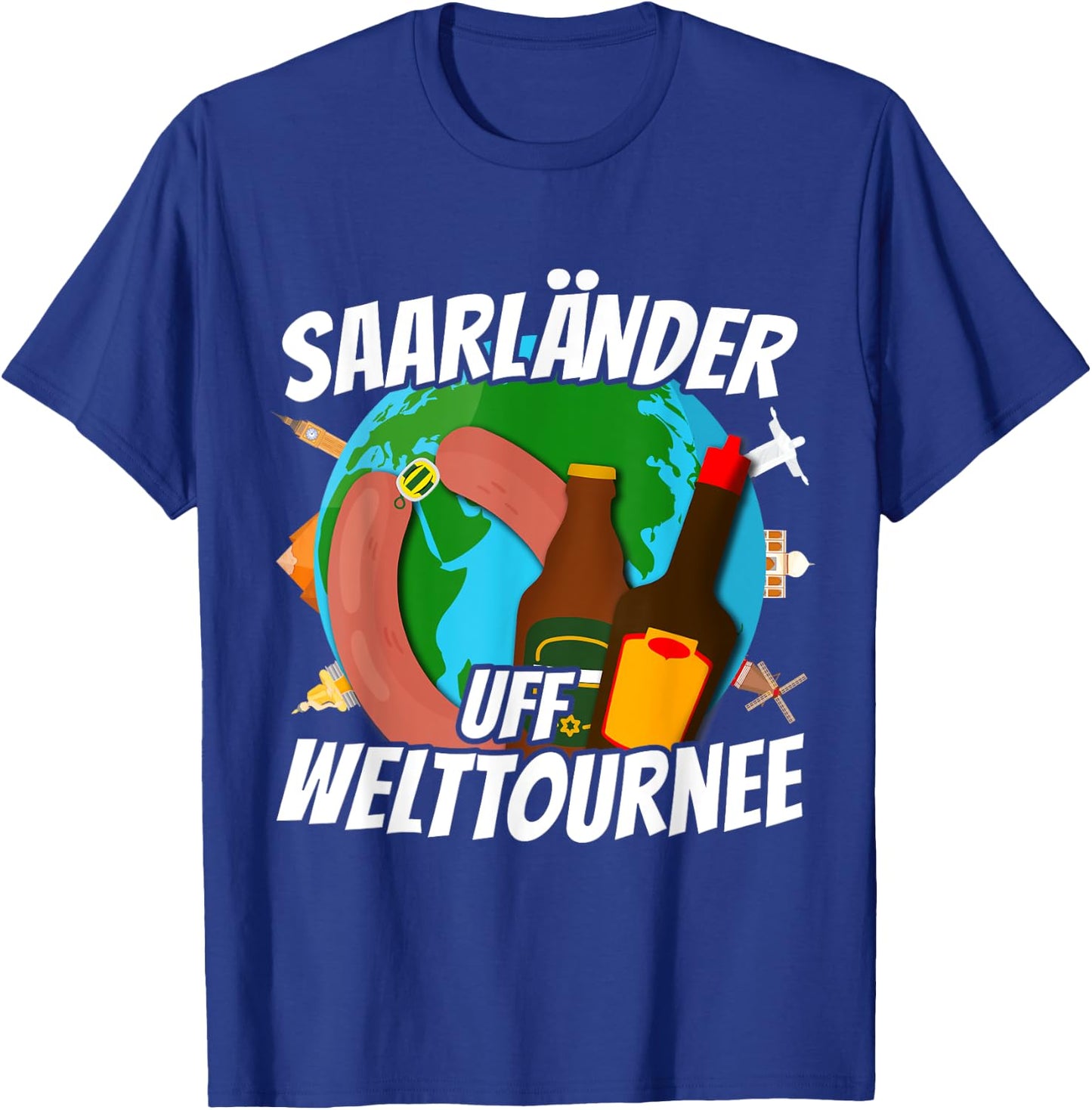 Saarländer auf WeltTournee Saarland Liebe Travel , black, s T-Shirt - T-Shirt | Royal