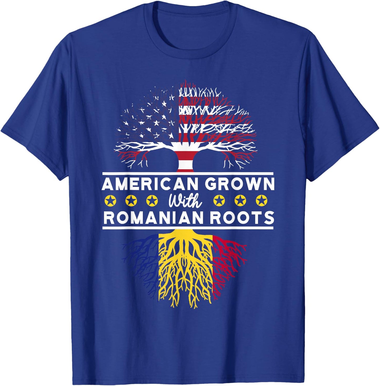 American Grown with Romanian Roots - Romania T-Shirt - T-Shirt | Royal