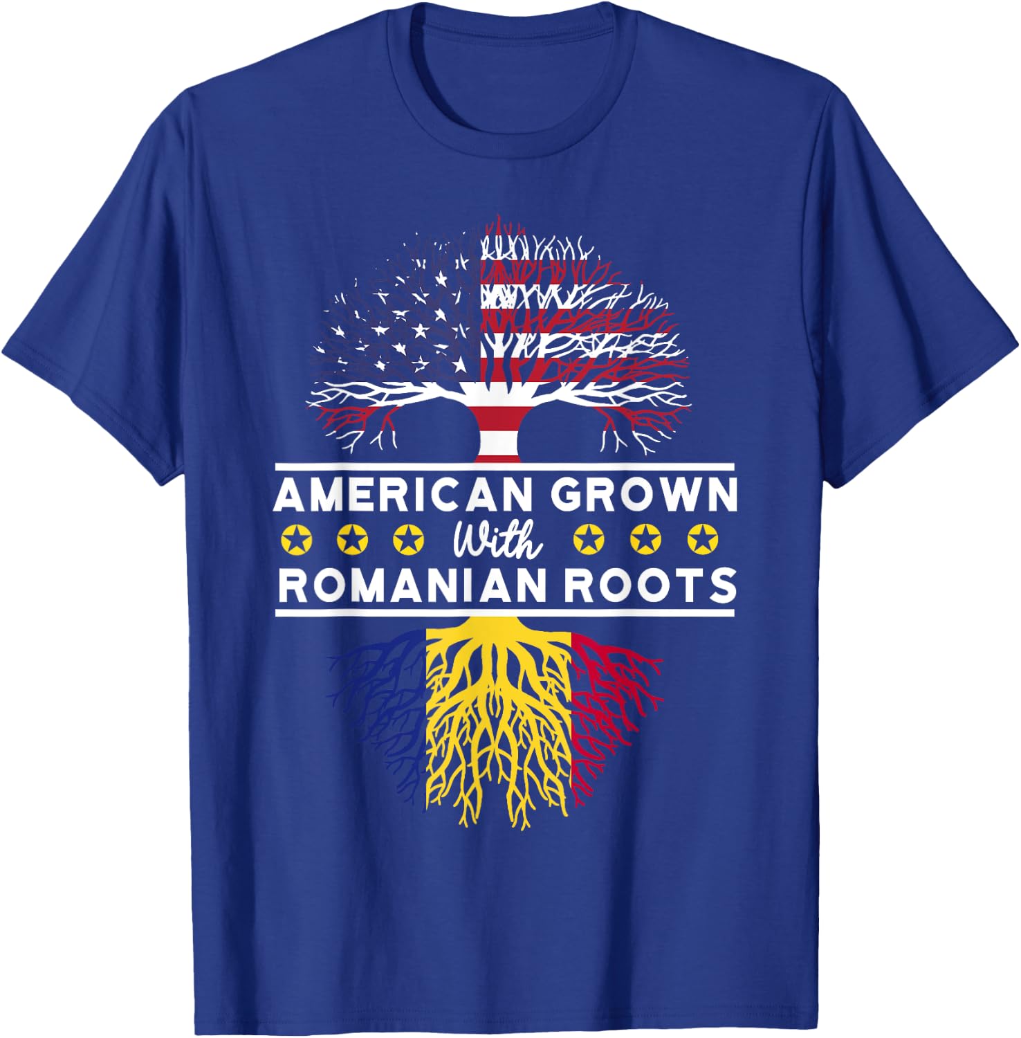 American Grown with Romanian Roots - Romania T-Shirt - T-Shirt | Royal
