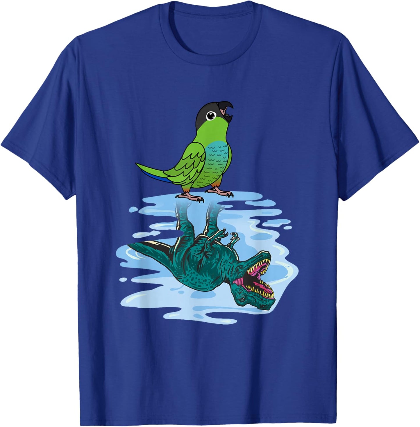 Parrot & T Rex: Mirror Image by Nanday Conure T-Shirt - T-Shirt | Royal