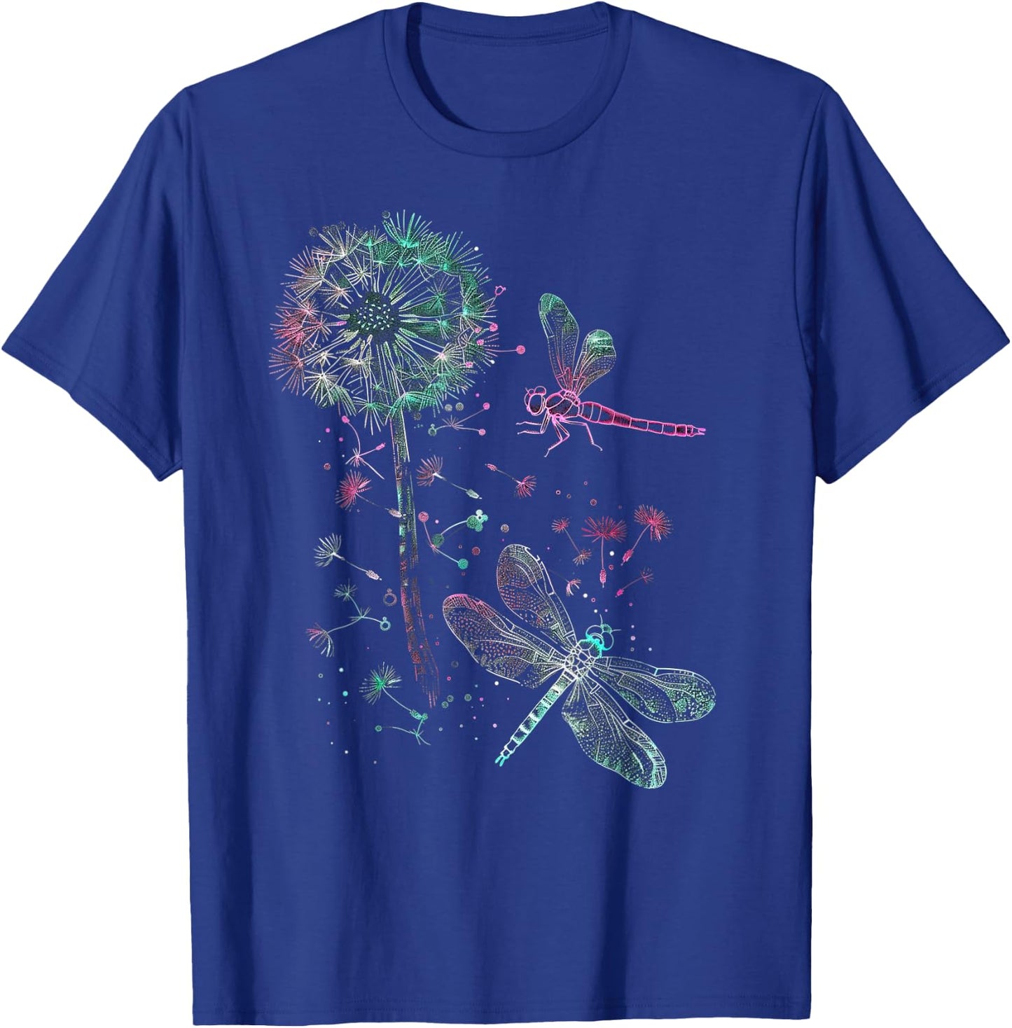 Dandelion Puff Ball with Dragonfly T-Shirt - T-Shirt | Royal