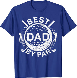 Best Dad By Par Shirt Golfing Dad Men Golf Lover Fathers Day T-Shirt - T-Shirt | Royal