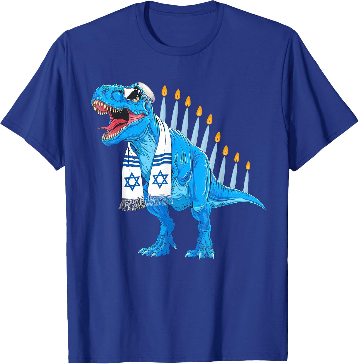 Menorasaurus Rex Shirt Menorahsaurus Hannukah Dinosaur T-Shirt - T-Shirt | Royal