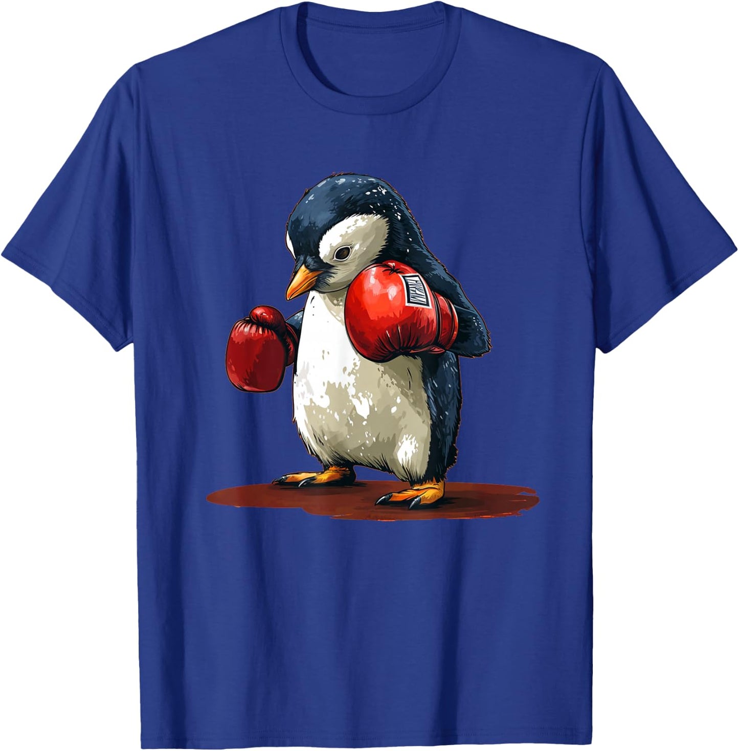 Cute Baby Penguin Loves Sports and Boxing with Gloves T-Shirt - T-Shirt | Royal