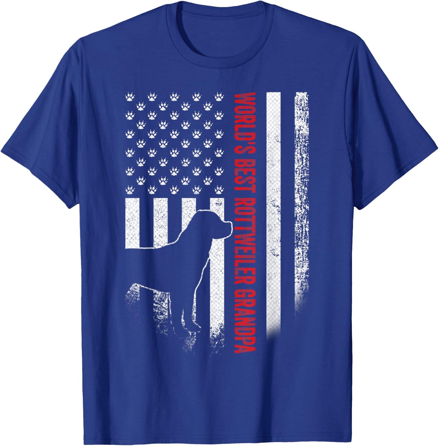 Vintage American Flag World's Best Rottweiler Grandpa Funny Men T-Shirt - T-Shirt | Royal