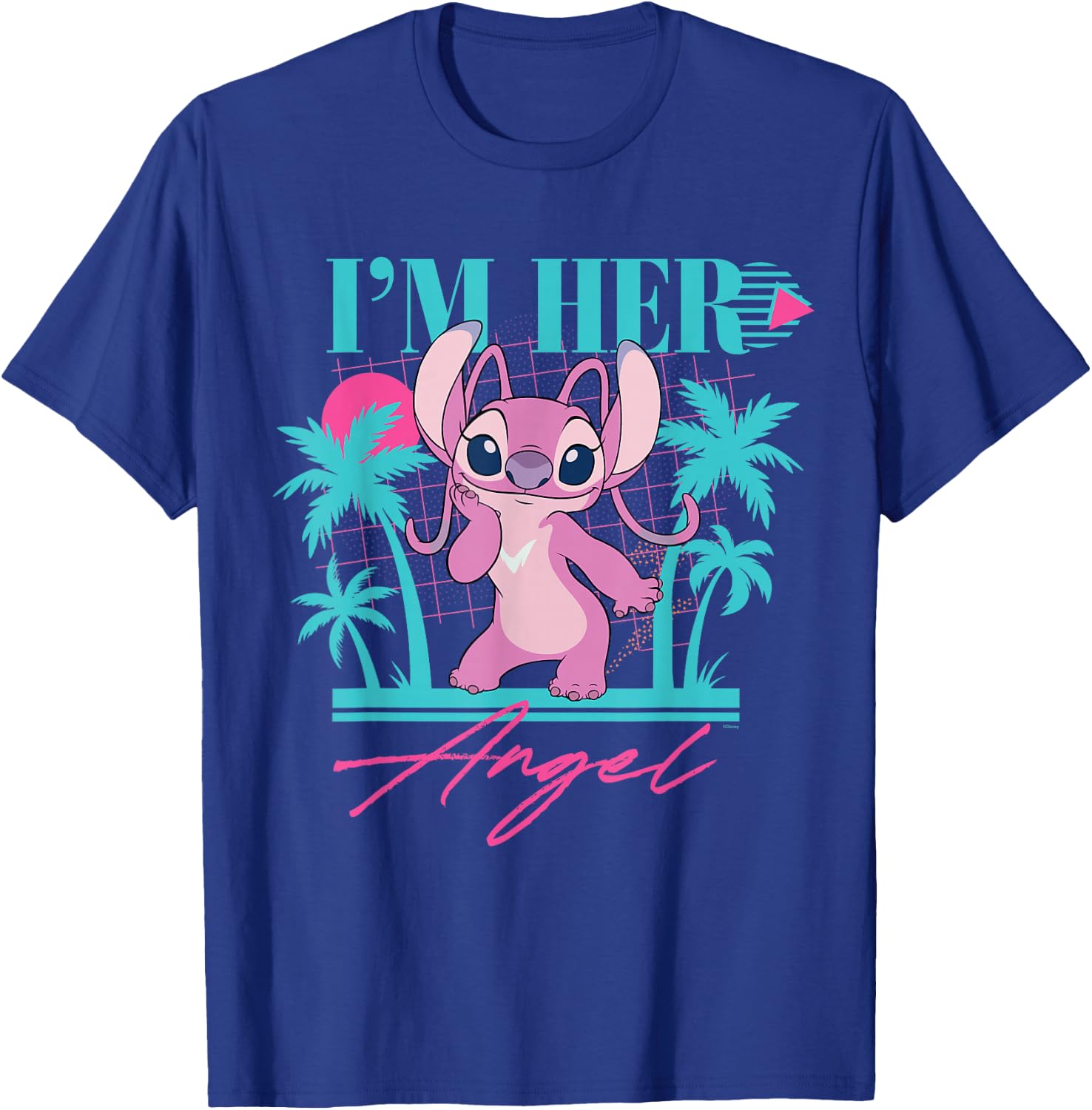 Disney Stitch Retro ’90s Couples Matching I’m Her Angel T-Shirt - T-Shirt | Royal