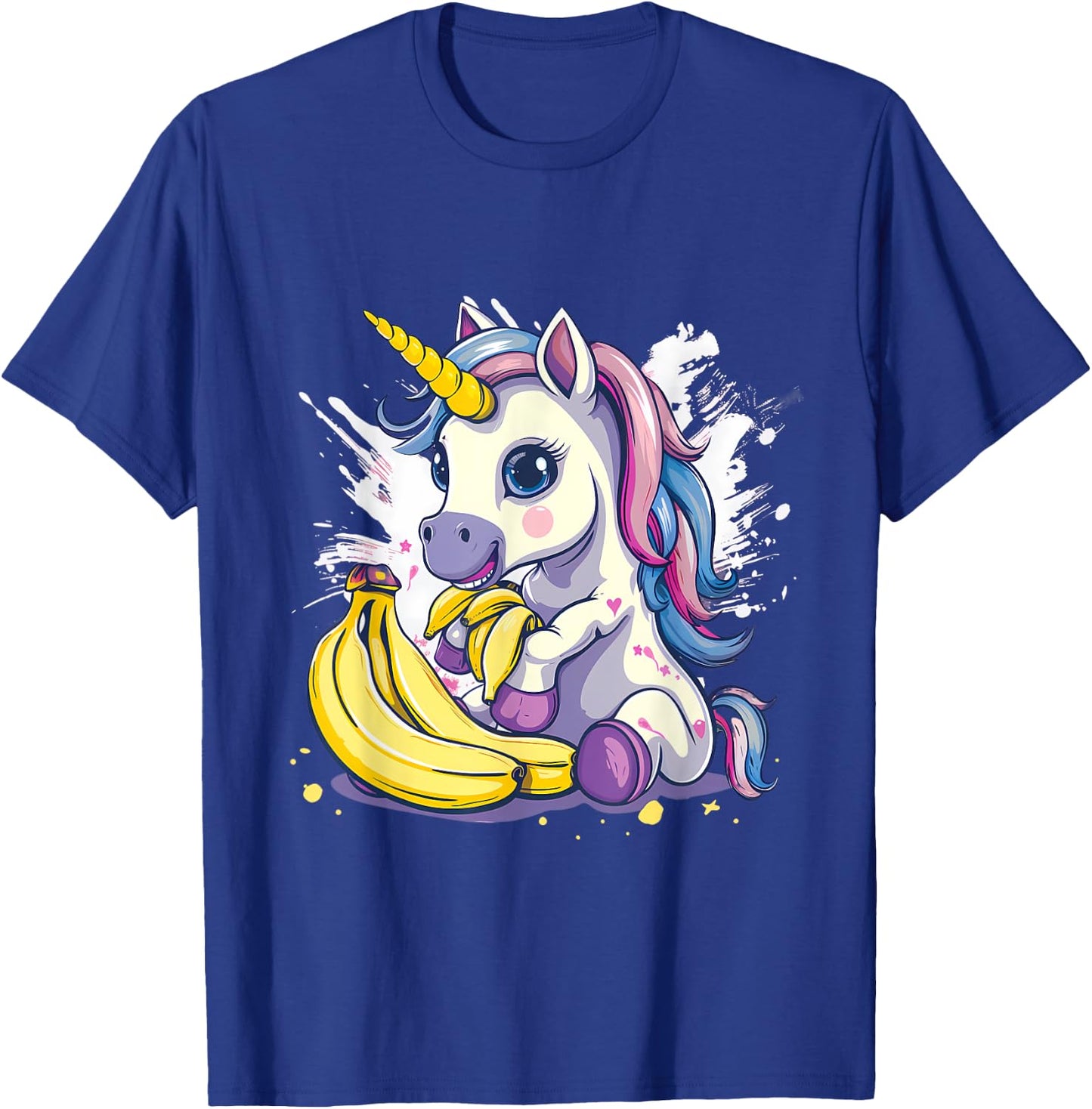 Banana Unicorn Watercolor Animal Art Drawing Banana Fruit T-Shirt - T-Shirt | Royal