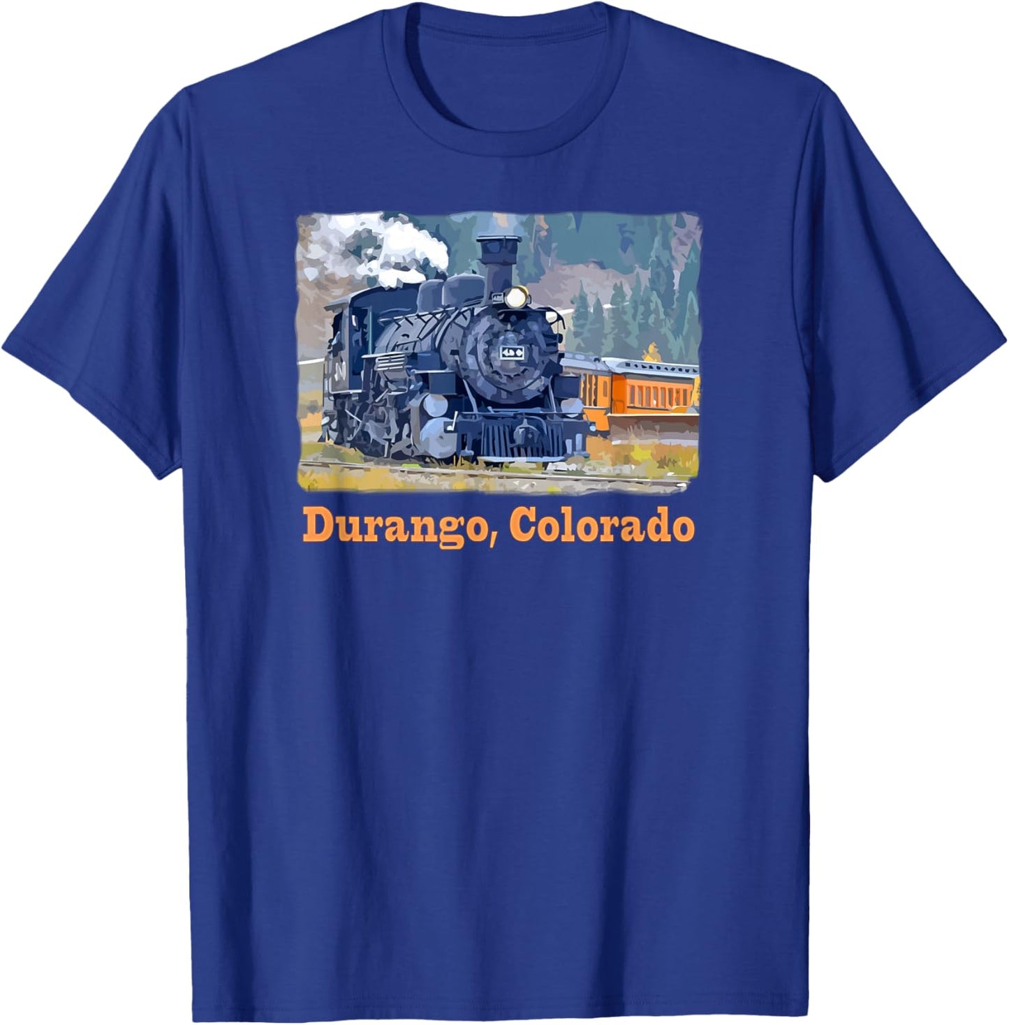 Durango, Colorado Train - steam engine, colorful T-Shirt - T-Shirt | Royal