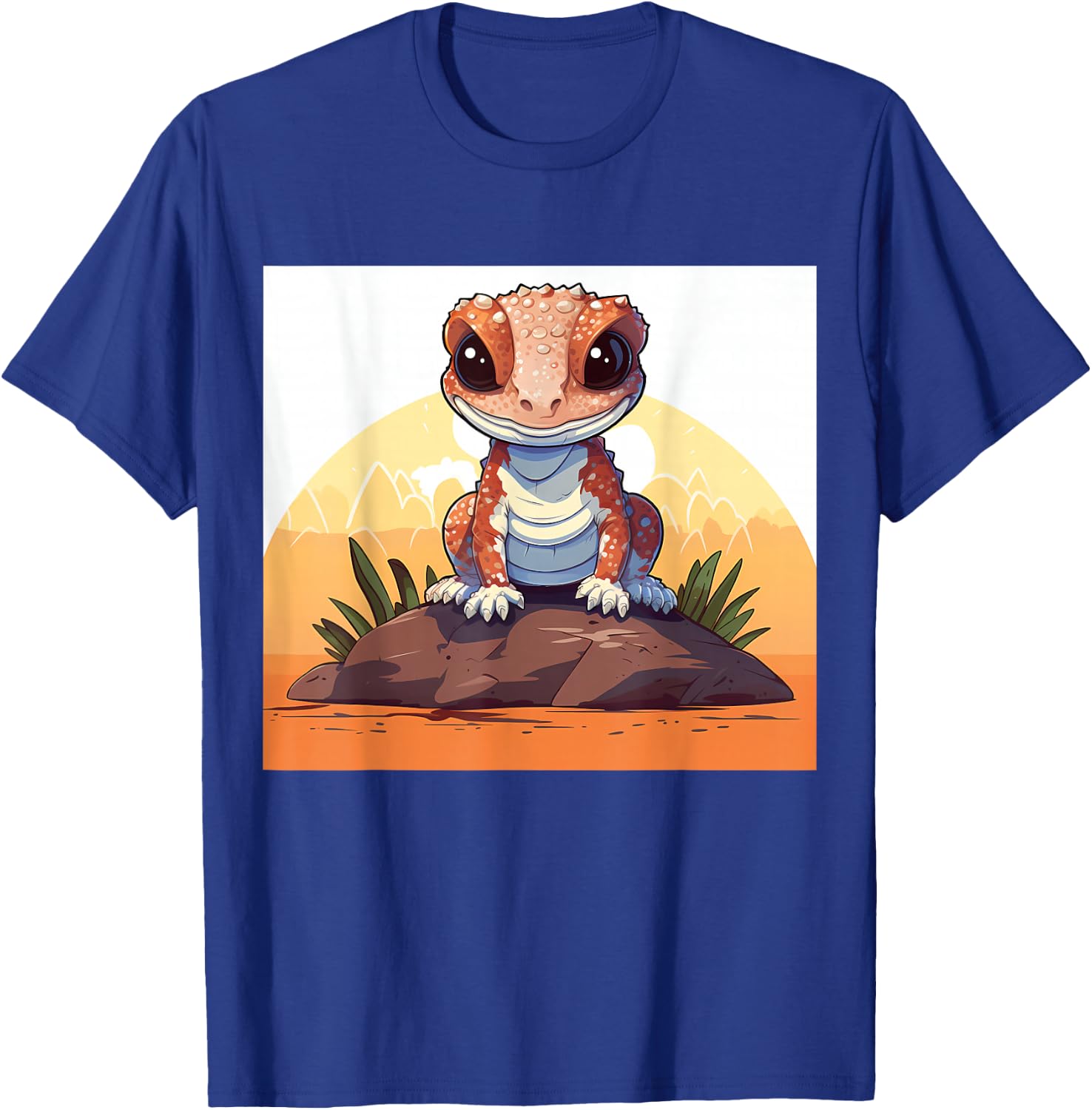 Retro Style African Fat-tailed Gecko T-Shirt - T-Shirt | Royal
