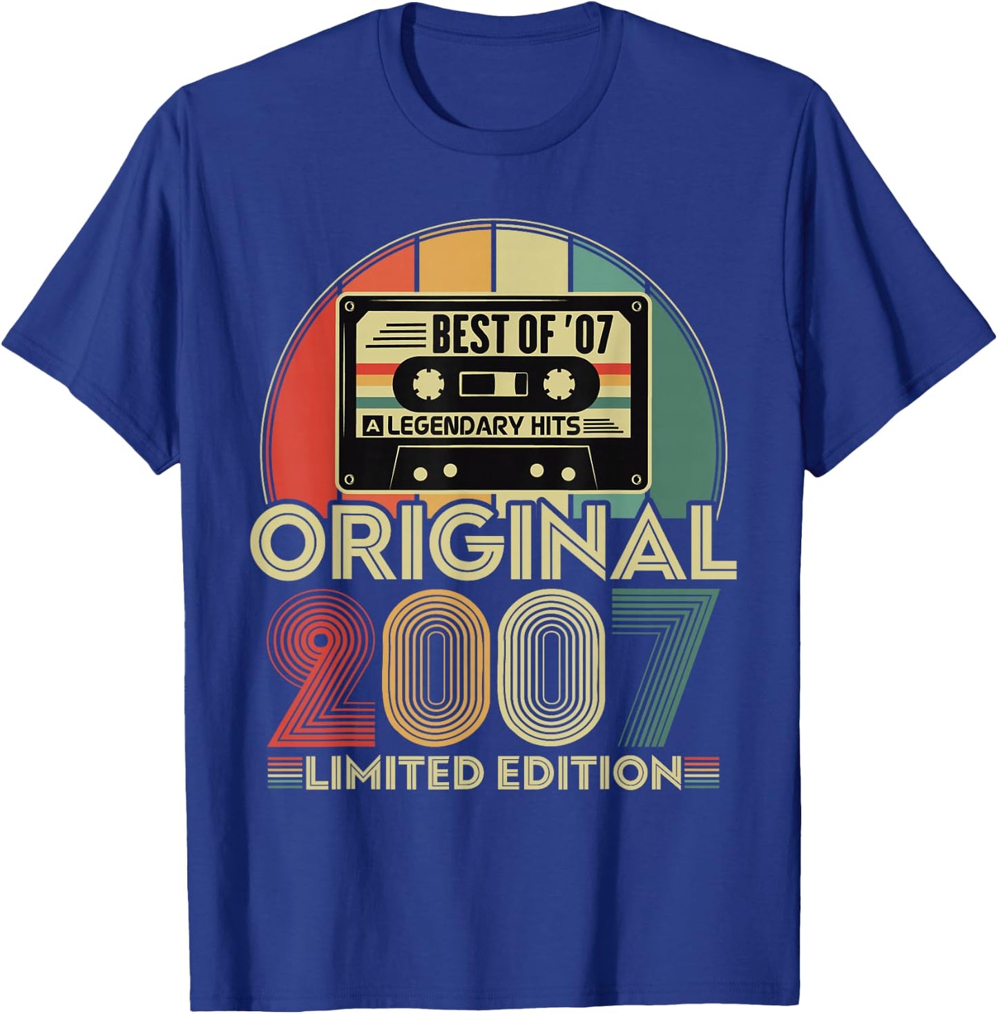 Original 2007 Vintage Birthday 18 Years Boys and Girls , Black, S T-Shirt - T-Shirt | Royal