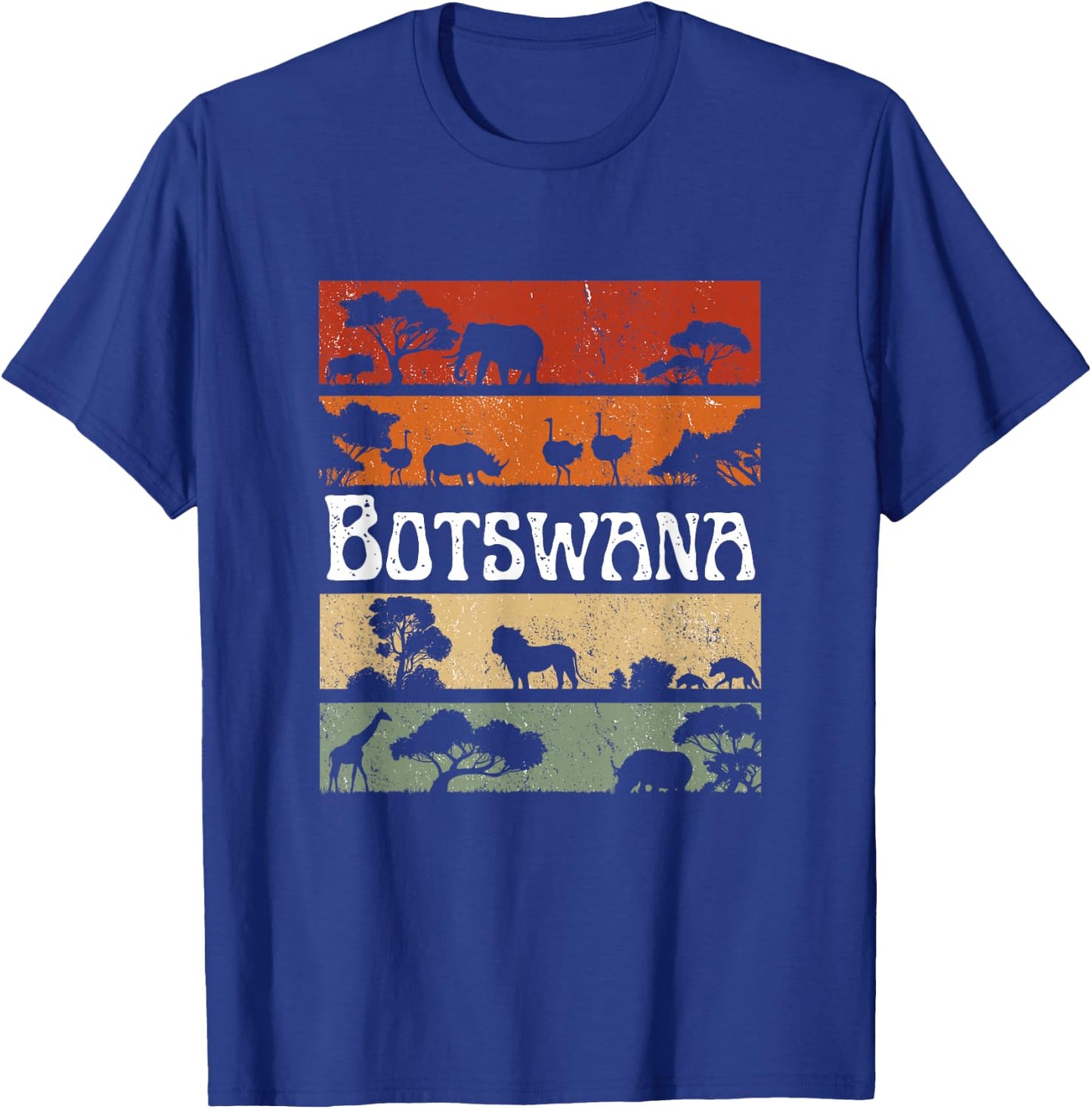 Retro Africa Botswana Safari Travel Botswana Tour T-Shirt - T-Shirt | Royal