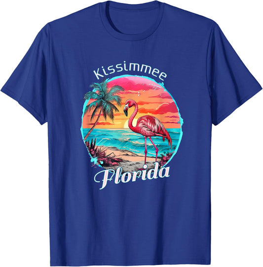 Kissimmee Florida Beach Flamingo Tropical Souvenir Women Kids T-Shirt - T-Shirt | Royal
