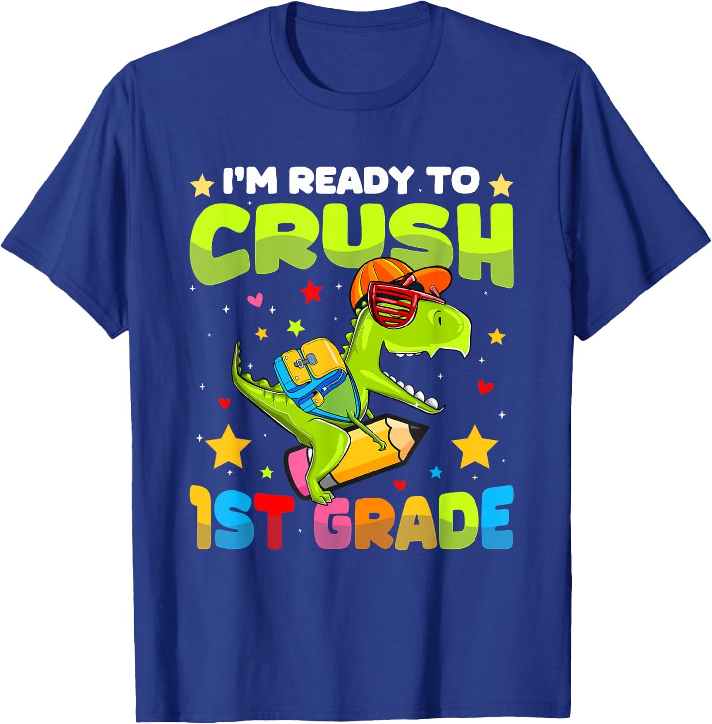 I'm Ready To Crush 1st Grade Dinosaurs Back To School Kids T-Shirt - T-Shirt | Royal