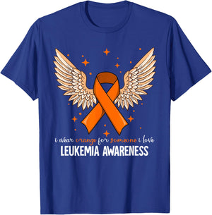 Leukemia Cancer Awareness - Black - Women's - Small - Short Sleeve - - Classic Fit - 100% Polyester - Orange Leukemia Awareness Design T-Shirt - T-Shirt | Royal