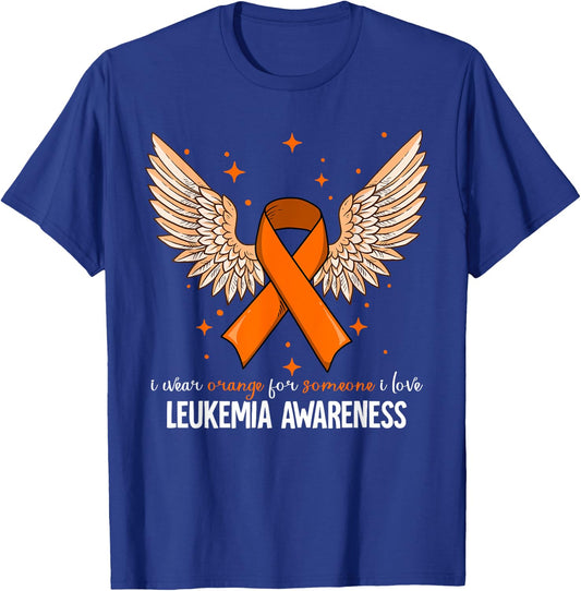 Leukemia Cancer Awareness - Black - Women's - Small - Short Sleeve - - Classic Fit - 100% Polyester - Orange Leukemia Awareness Design T-Shirt - T-Shirt | Royal