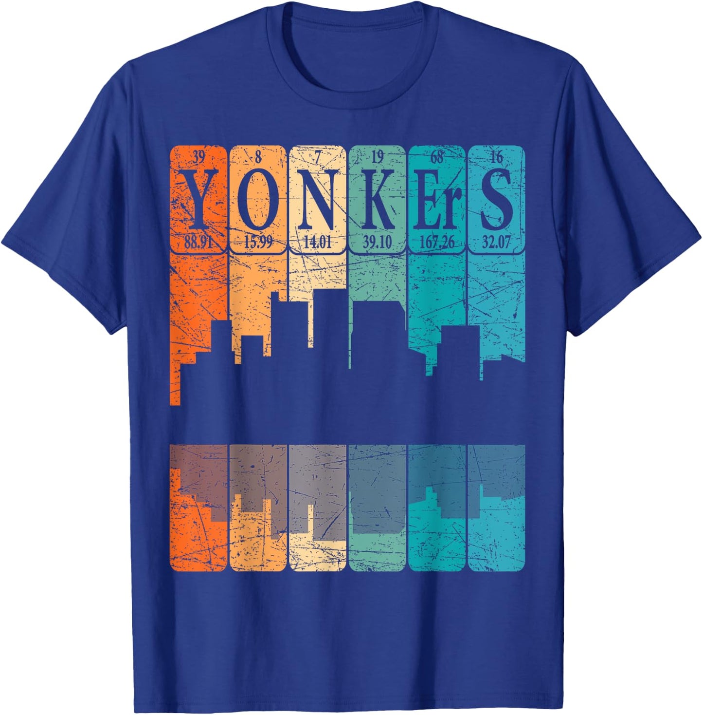 Yonkers Periodic Table Elements Yonkers New York Retro T-Shirt - T-Shirt | Royal