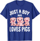 Just A Boy Who Loves Pigs Kids Boys T-Shirt - T-Shirt | Royal