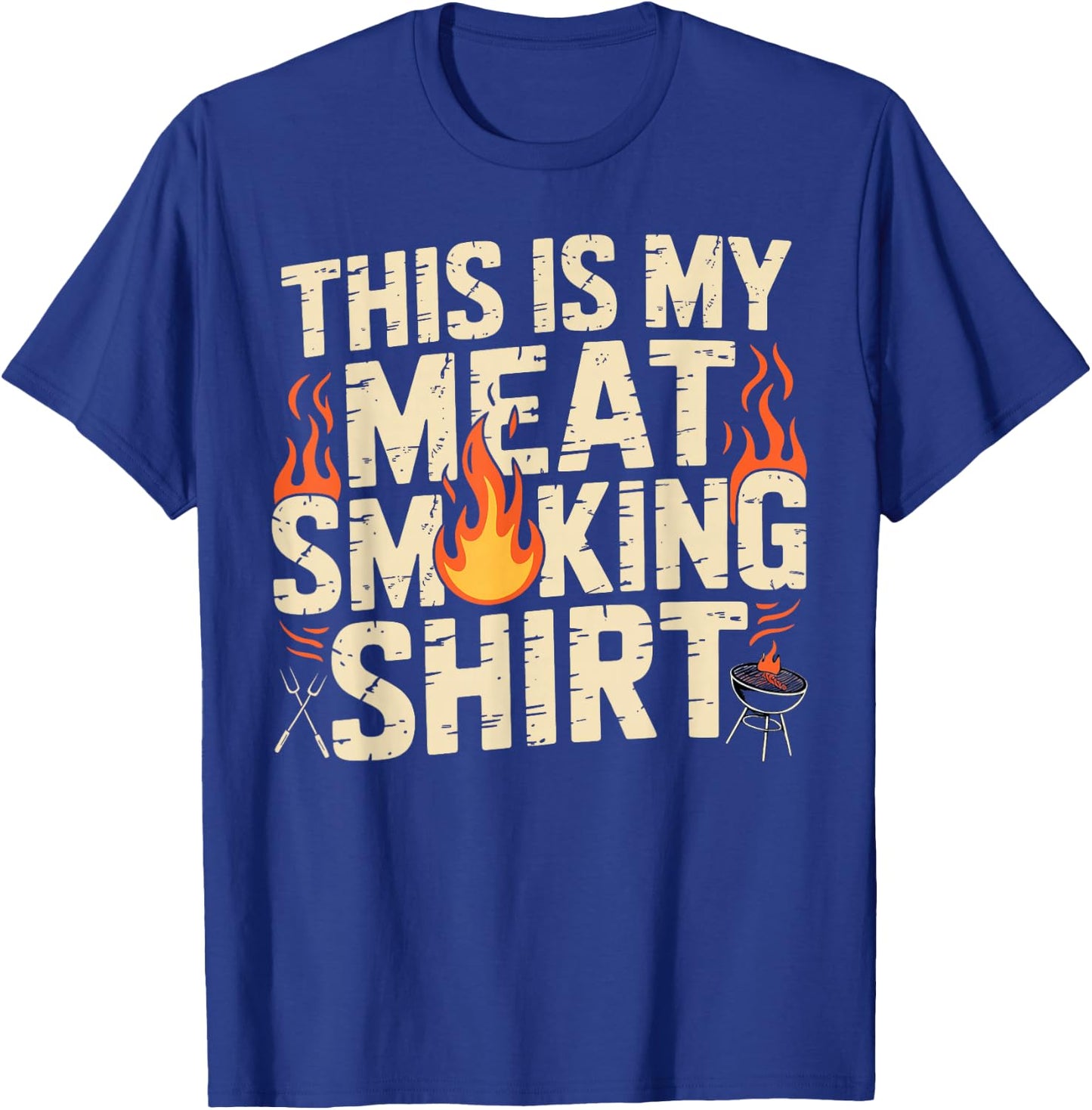 This is My Meat Smoking Shirt Funny Grilling Pitmaster BBQ T-Shirt - T-Shirt | Royal