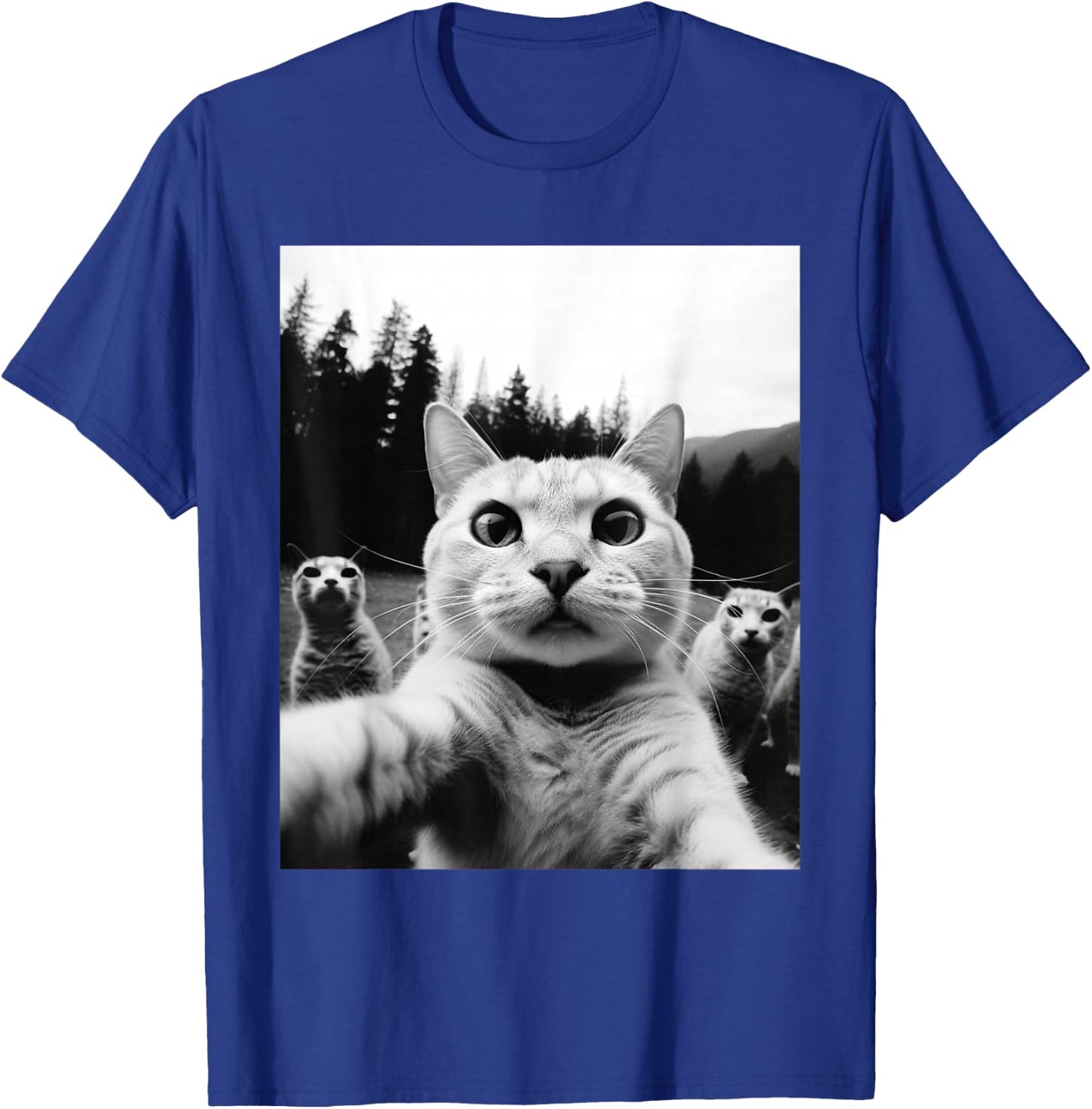 Cat Funny Cat Selfie Cat Owner Shirt Fun , black T-Shirt - T-Shirt | Royal