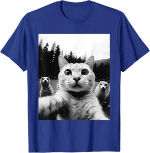 Cat Funny Cat Selfie Cat Owner Shirt Fun , black T-Shirt - T-Shirt | Royal