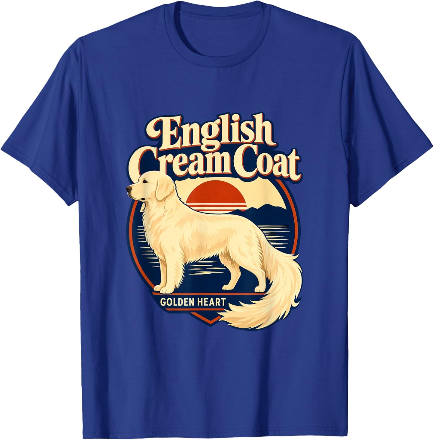 English Cream Golden Retriever, Golden Heart T-Shirt - T-Shirt | Royal