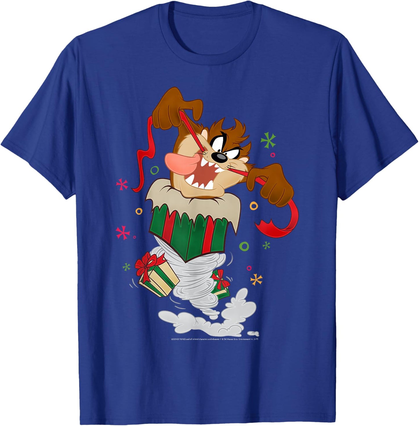 Looney Tunes Christmas Taz Twister Presents T-Shirt - T-Shirt | Royal