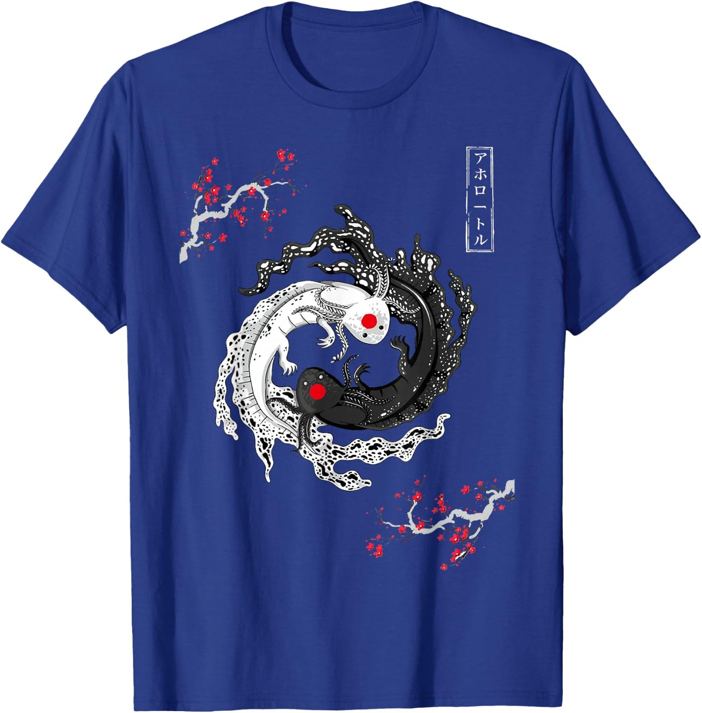 Axolotls Yin Yang Japanese Art Anime Graphic Axolotl Lover T-Shirt - T-Shirt | Royal