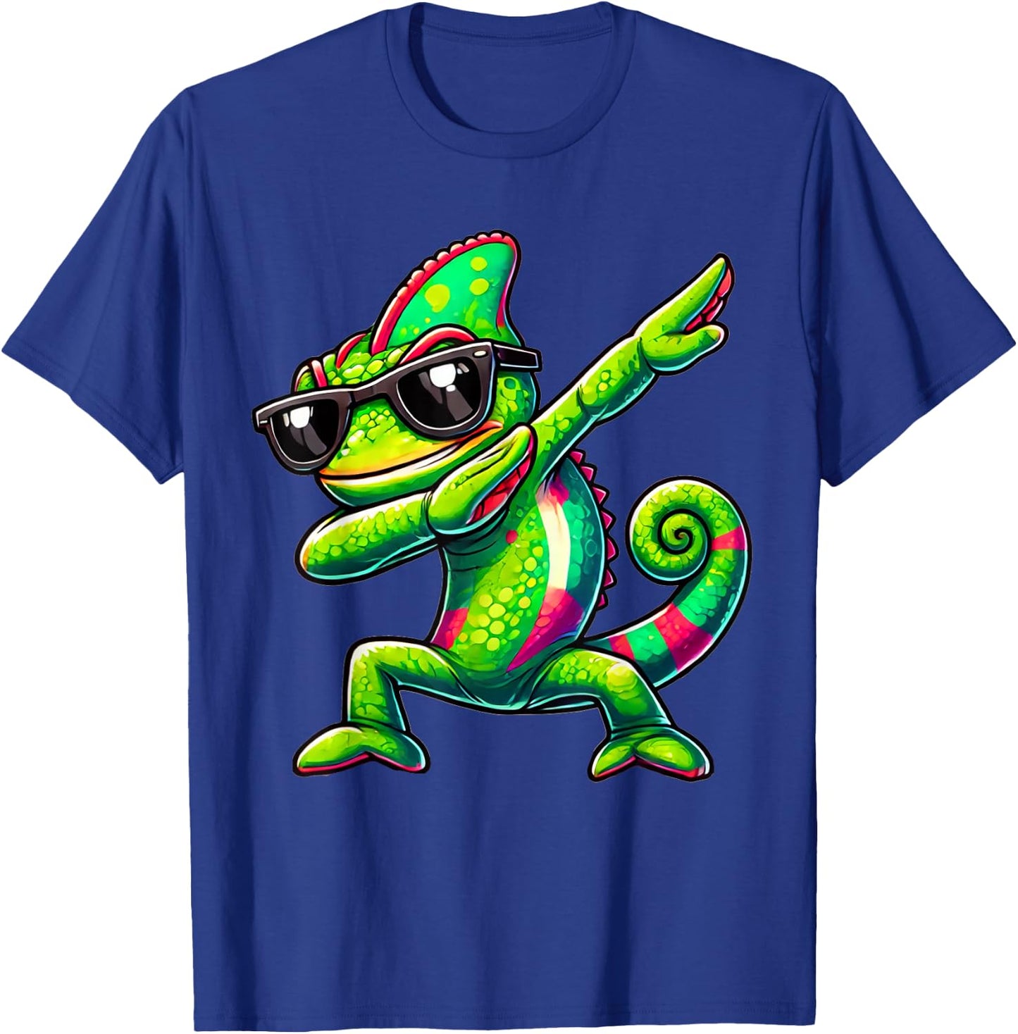 Dabbing Chameleon Funny Chameleon Gift Chameleon , black T-Shirt - T-Shirt | Royal