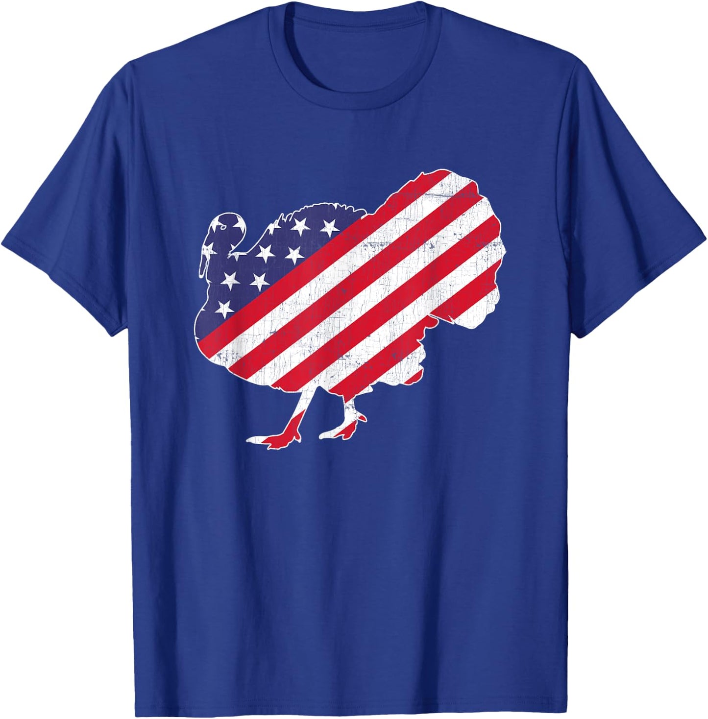 Vintage Turkey 4th of July Patriotic American Flag T-Shirt - T-Shirt | Royal