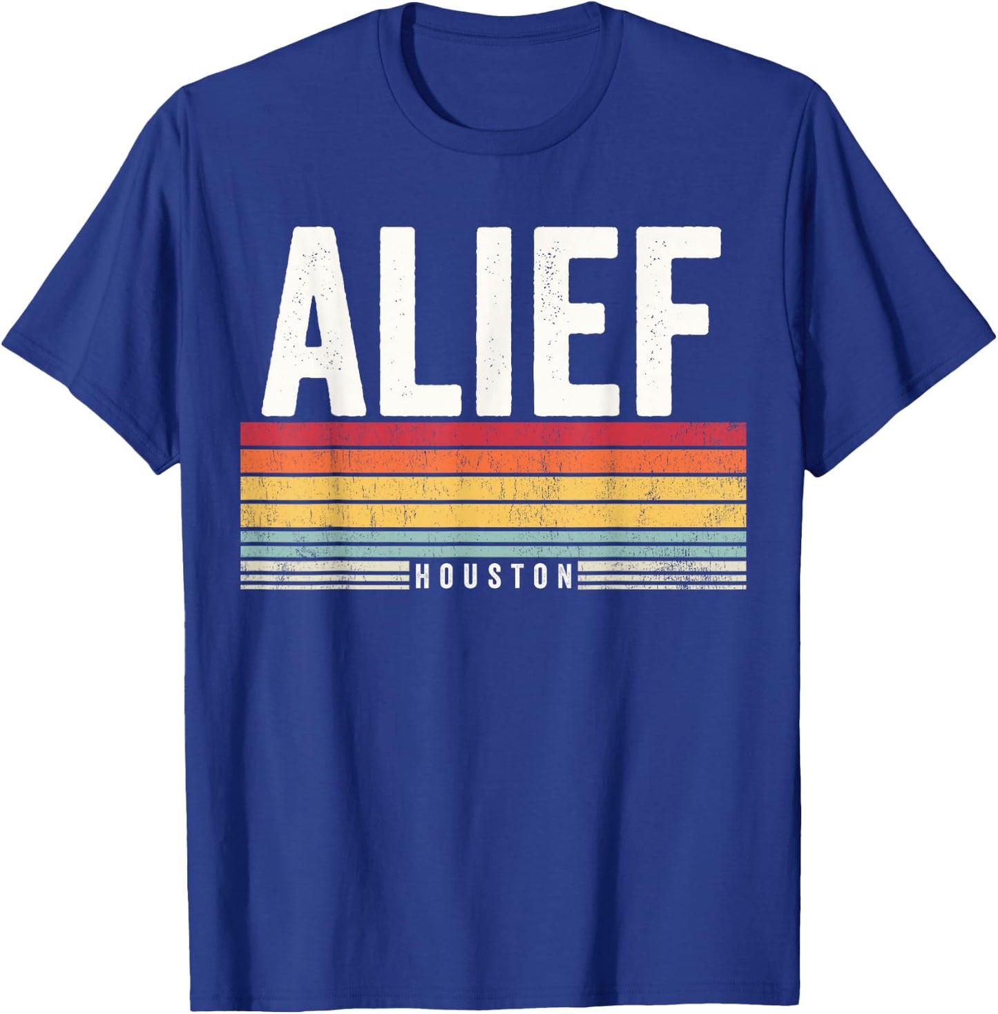 Alief Houston Vintage Sunset, Alief Houston, Alief T-Shirt - T-Shirt | Royal