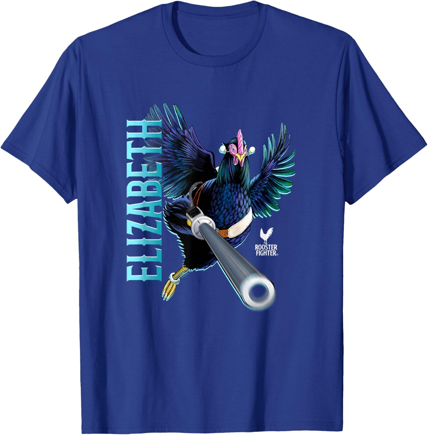 Rooster Fighter Elizabeth Battle Ready Attack T-Shirt - T-Shirt | Royal