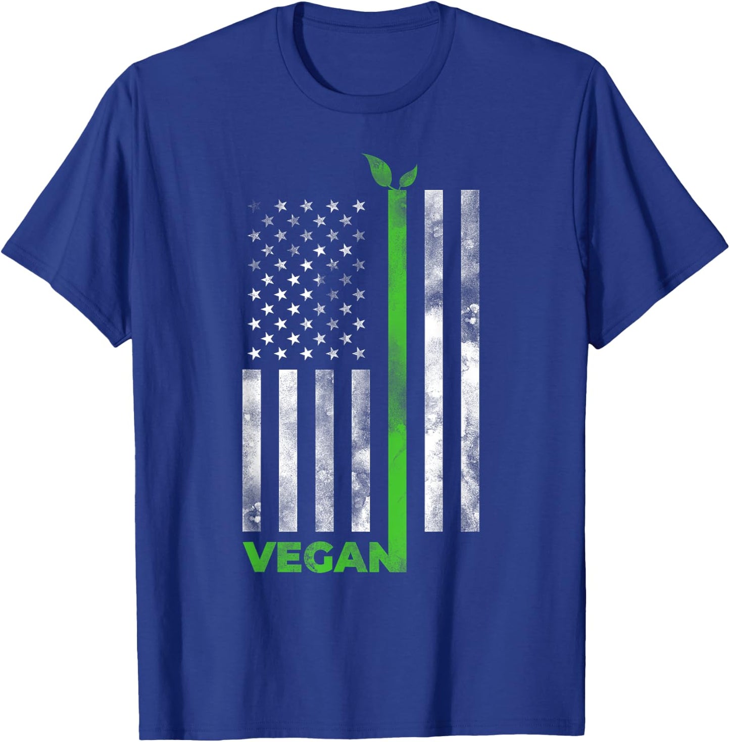 Vegan USA American Flag | Vegetarian Farming Shirt Men T-Shirt - T-Shirt | Royal