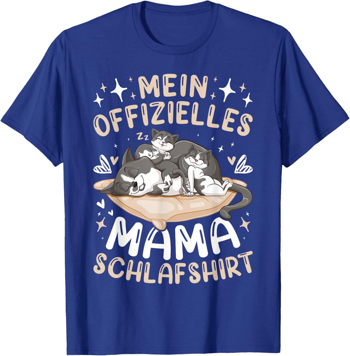 Offizielles Mama Schlafshirt Mutter Hauskatze mit 2 Kätzchen T-Shirt - T-Shirt | Royal