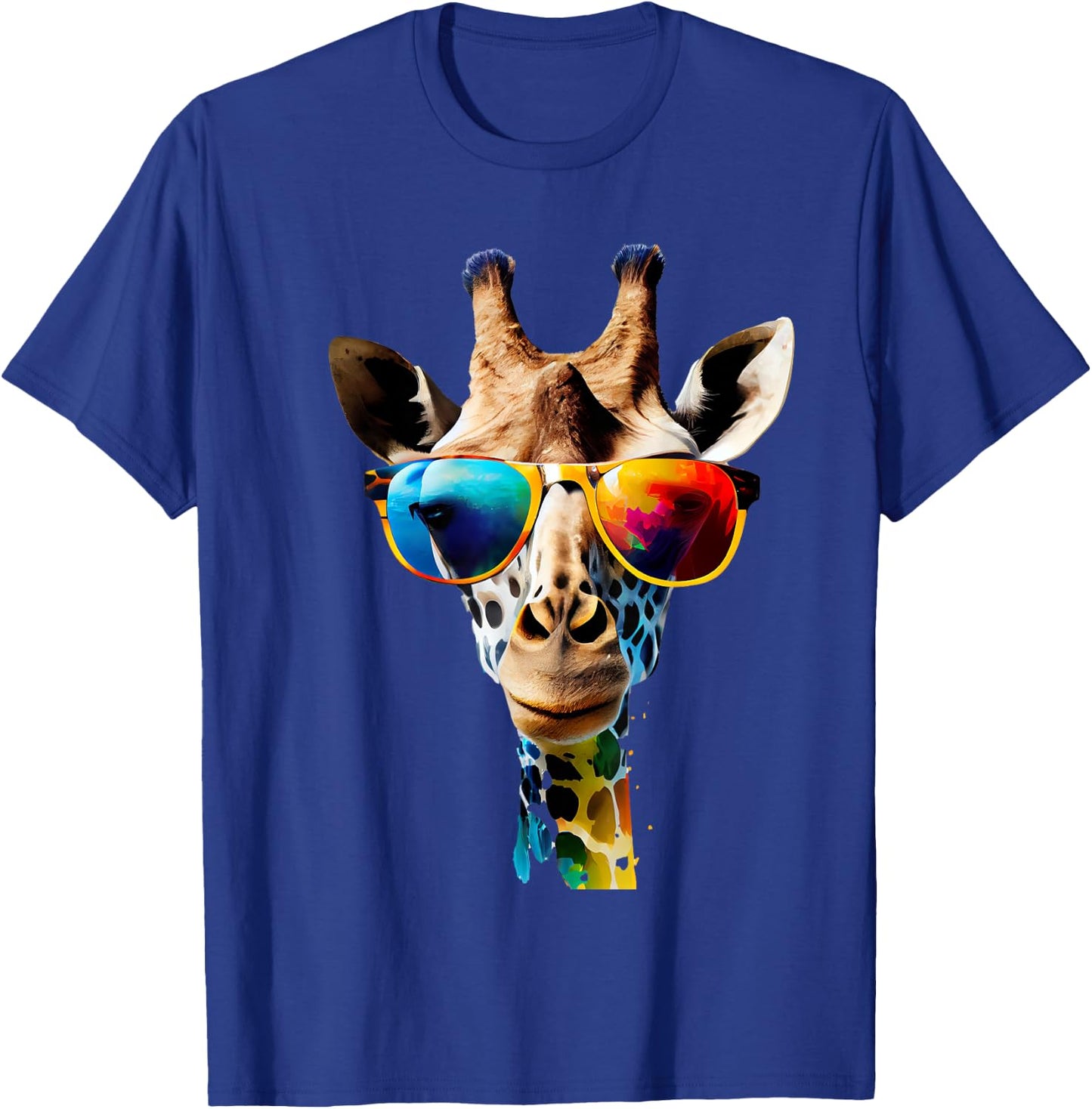Giraffe with Sunglasses , black T-Shirt - T-Shirt | Royal