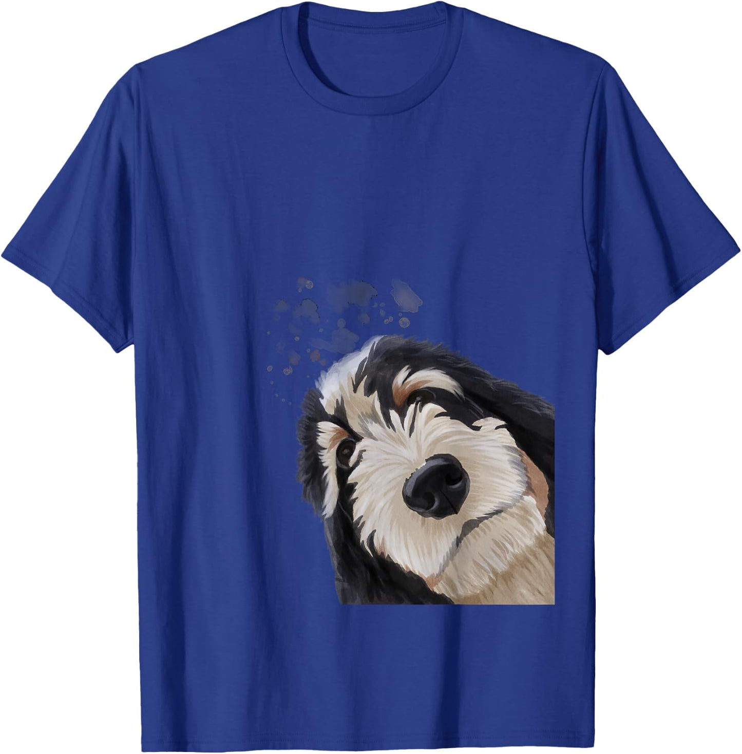 Funny Curious Dog Bernedoodle T-Shirt - T-Shirt | Royal