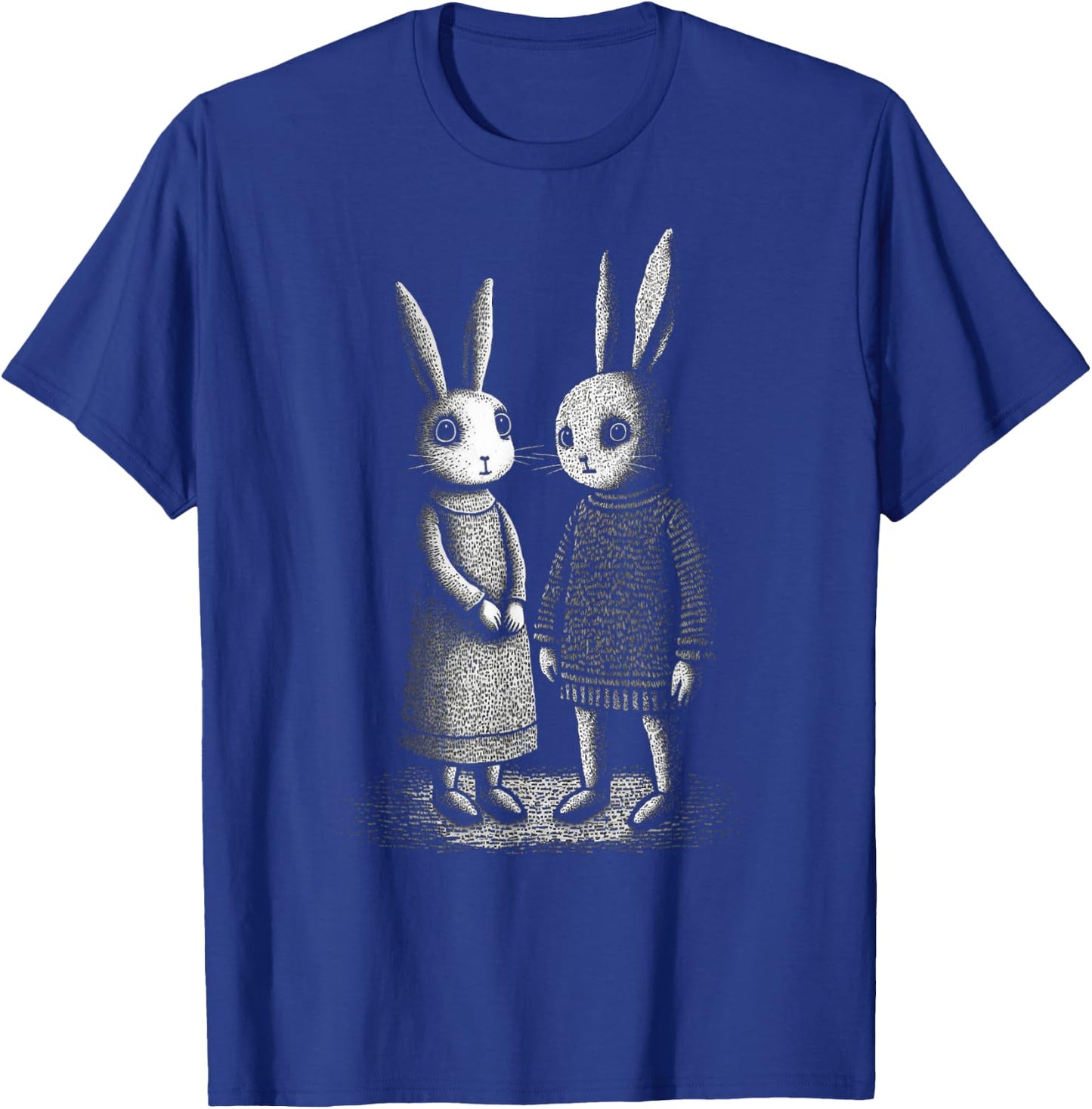 Awkward Creepy Bunny Rabbits Silently Judge You T-Shirt - T-Shirt | Royal
