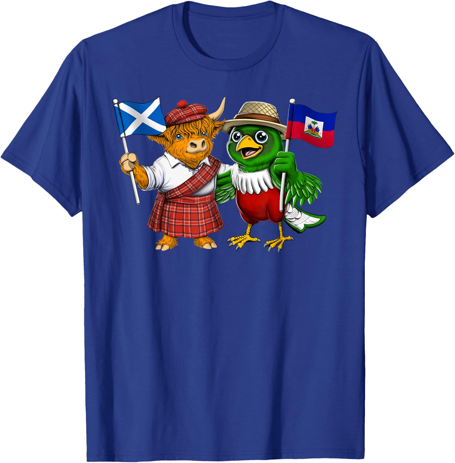 Scotland Haiti Flag Scottish Roots Proud Haitian Heritage T-Shirt - T-Shirt | Royal