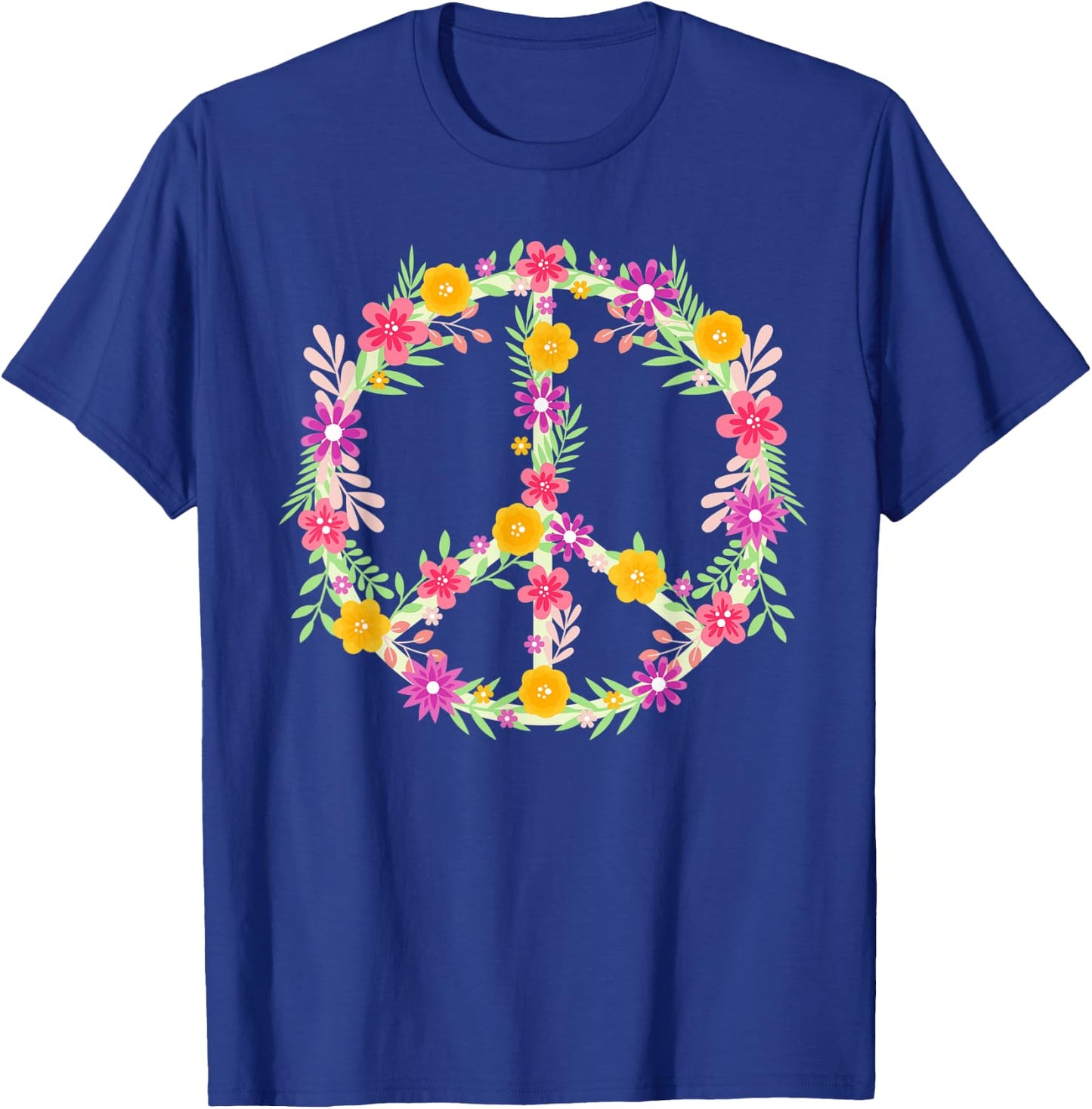 Peace Love Hippie Costume Flower Power Design Retro 60s 70s T-Shirt - T-Shirt | Royal