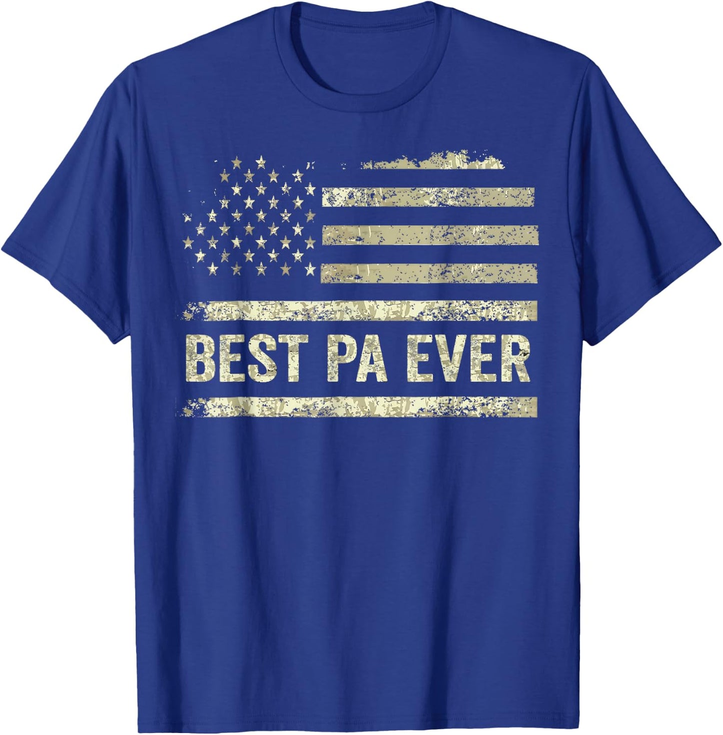 Best Pa Ever With US American Flag Fathers Day T-Shirt - T-Shirt | Royal
